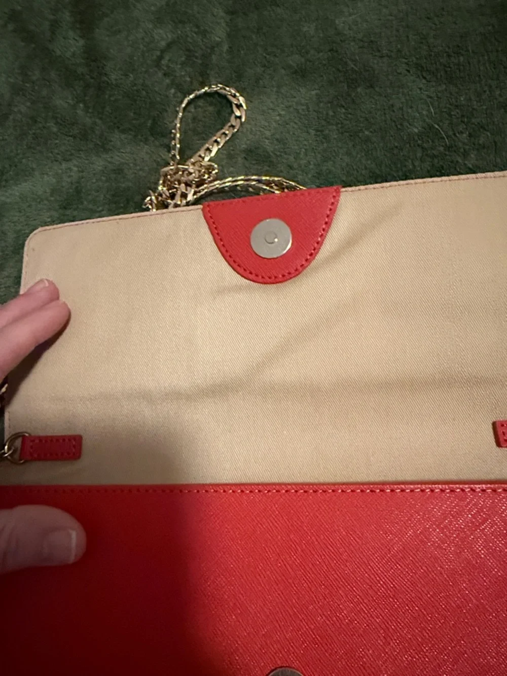 NWT -Brooks Brothers Coral/Red Chain Crossbody Bag